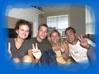 The "peace" groupies: Nancy, Brian, Lara, and Jason
