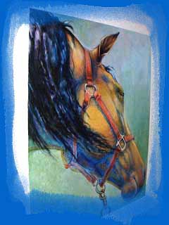 Lifelike painting of a horse