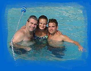 Tony, me, and Chris in the pool
