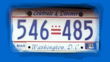 D.C. license plate